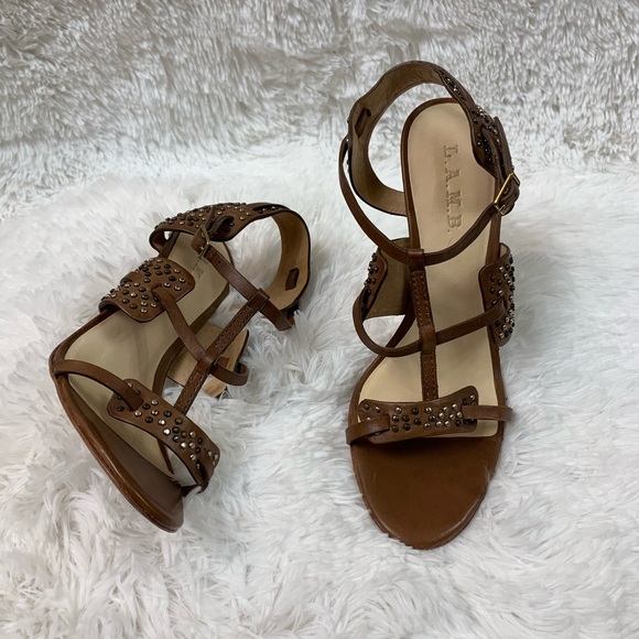 L.A.M.B. Studded Daphine Strappy Heels Size 8 - Picture 8 of 8
